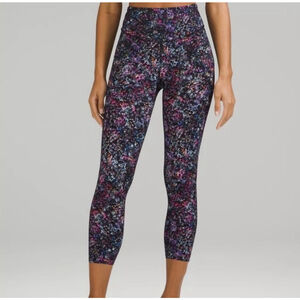 LULULEMON New Fast and Free High Rise Crop 23" Leggings Floral Spray Multi 8